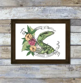 Emerald Tree Monitor Art Print, Giclée Archival Wall Décor