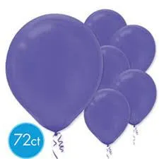 12" Balloons, Helium Quality - 72 Count