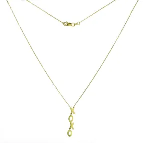 14K Dangle XOXO Necklace