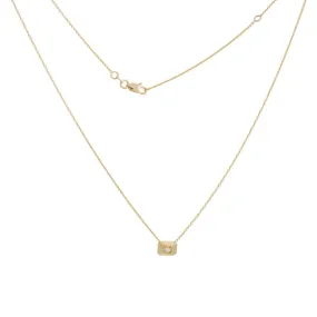 14K Diamond Rectangle Pendant Necklace