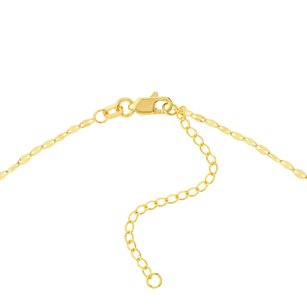 14k Gold Hammered Link Station Necklace