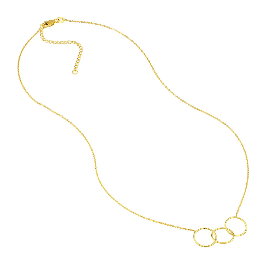 14k Gold Triple Circle Necklace