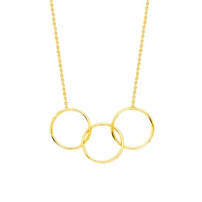 14k Gold Triple Circle Necklace