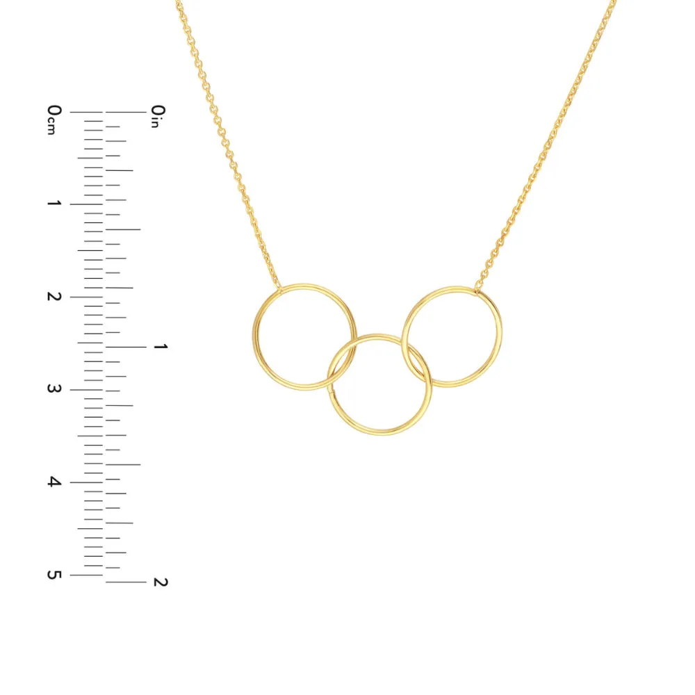 14k Gold Triple Circle Necklace