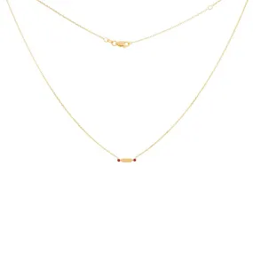 14K Small Bar Necklace with Rubies