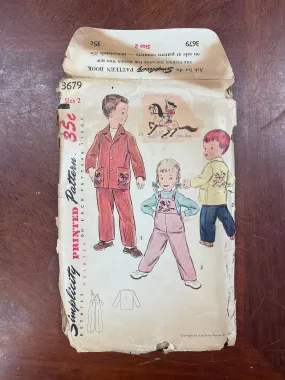 1951 Simplicity 3679 Pattern - Child's Overalls and Jacket