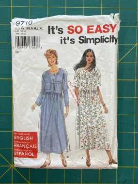 1996 Simplicity 9710 Pattern - Women's Dress