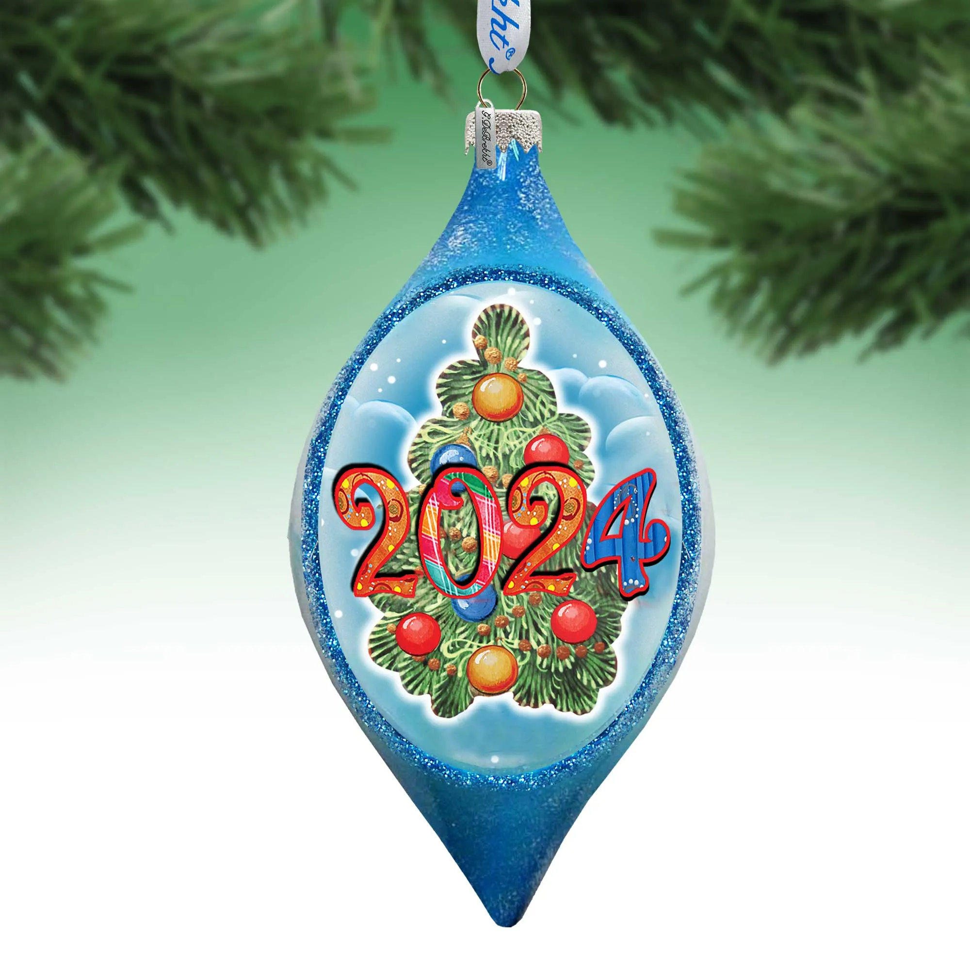 2024 Dated Christmas Glass Ornament by G. DeBrekht | Christmas Décor - 757-041-D24