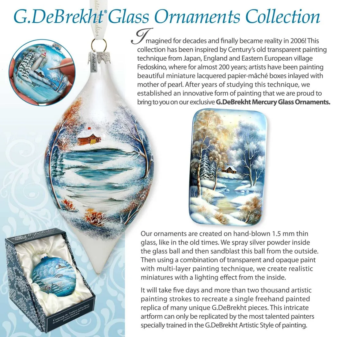 A Comforting Winters Night Limited Edition Glass Ornament by G DeBrekht - Christmas Decor - 73912