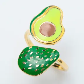 Adjustable Cloisonné Ring - Avocado