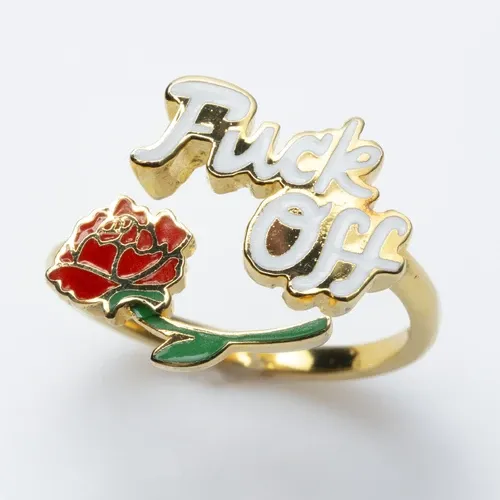 Adjustable Cloisonné Ring - Fuck Off