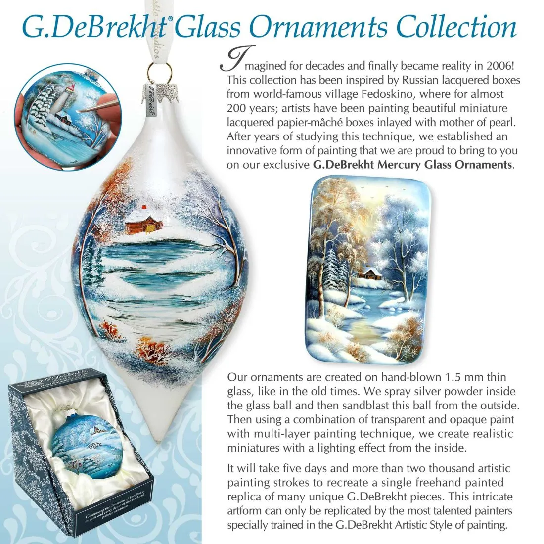 Air Balloon Glass Ornament by G. DeBrekht - Christmas Décor - 74179