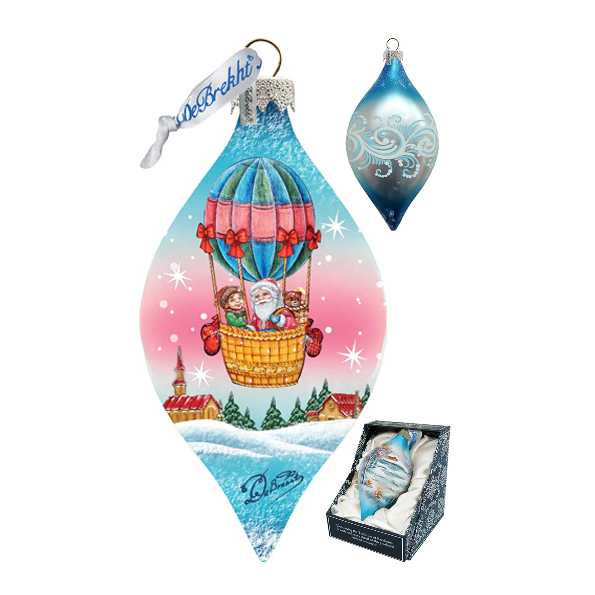 Air Balloon Glass Ornament by G. DeBrekht - Christmas Décor - 74179