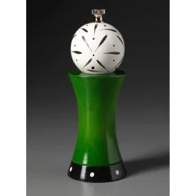 Alpha in Green, White, and Black Wooden Salt or Pepper Mill Grinder, or Shaker by Robert Wilhelm of Raw Design