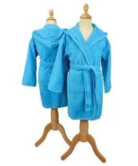 Aqua Blue - ARTG Boyzz & Girlzz hooded bathrobe