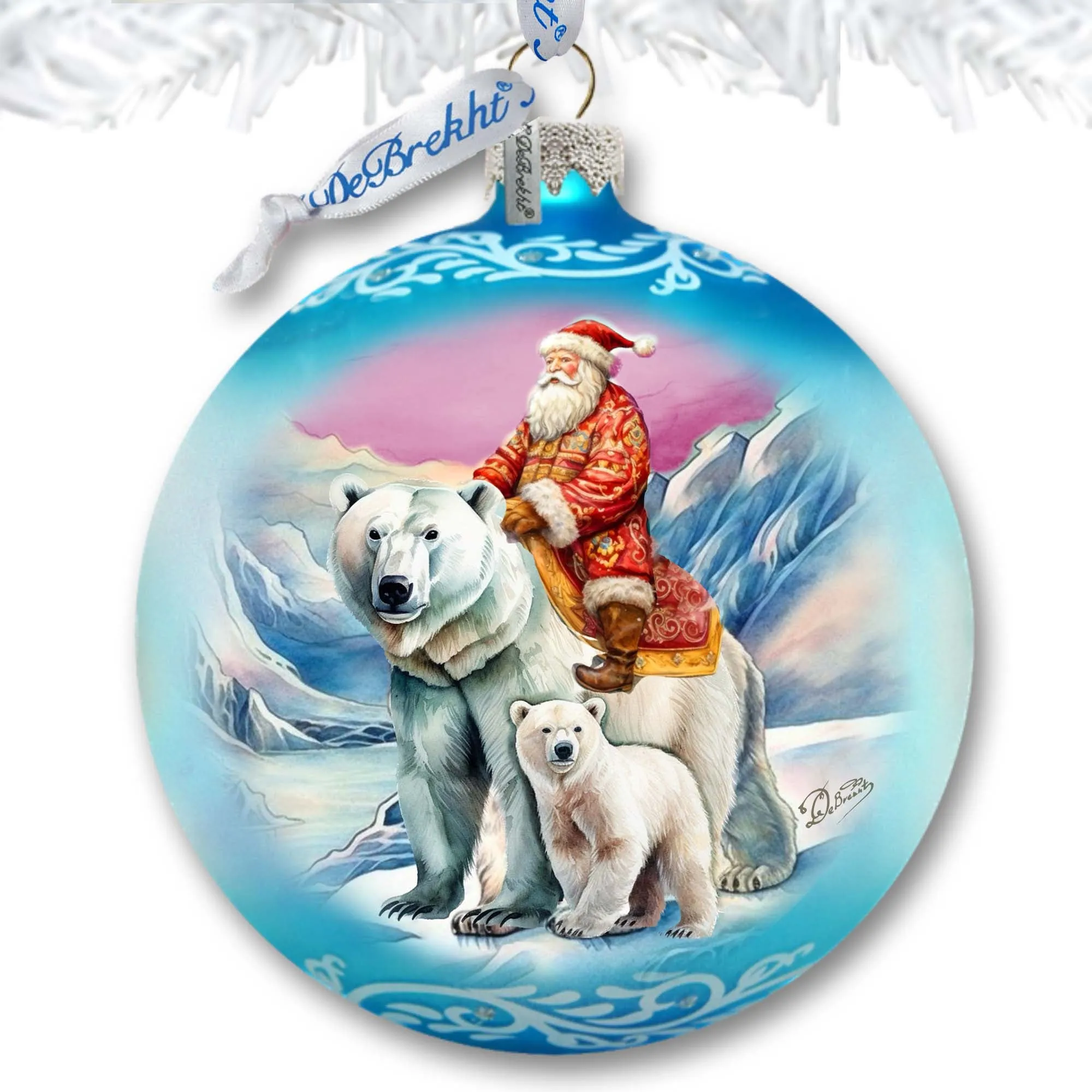 Arctic Adventurer Lg Glass Ornament by G.Debrekht - Christmas Santa Snowman Décor - 73966