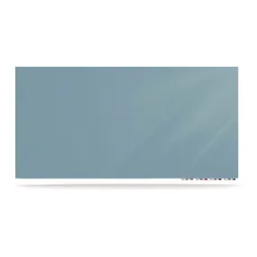 Aria Low-profile Frameless Magnetic Glassboard, 120 X 48, Denim Blue Surface