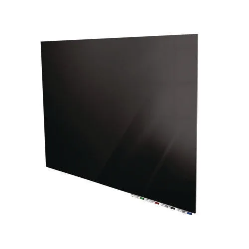 Aria Low-profile Frameless Magnetic Glassboard, 60 X 36, Black Surface