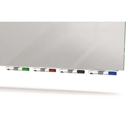 Aria Low-profile Frameless Magnetic Glassboard, 60 X 36, Gray Surface