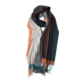 Arran Mack cashmere scarf in Orange and Green color palette