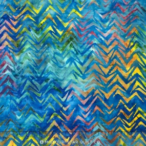 Artisan Batiks - To the Point Vertical Chevron Rainbow Yardage