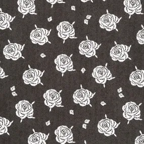 Be Mine Valentine - Paper Roses Black Yardage