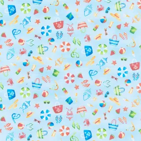 Beside the Sea - Icon Scatter Blue Yardage