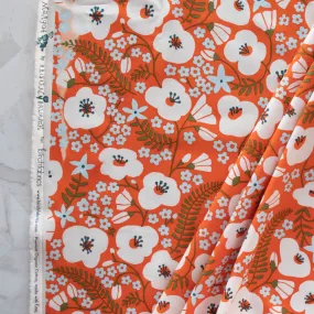 Big Blooms Tangerine Organic Poplin