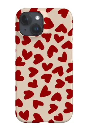 Big Hearts Phone Case (Beige Red)