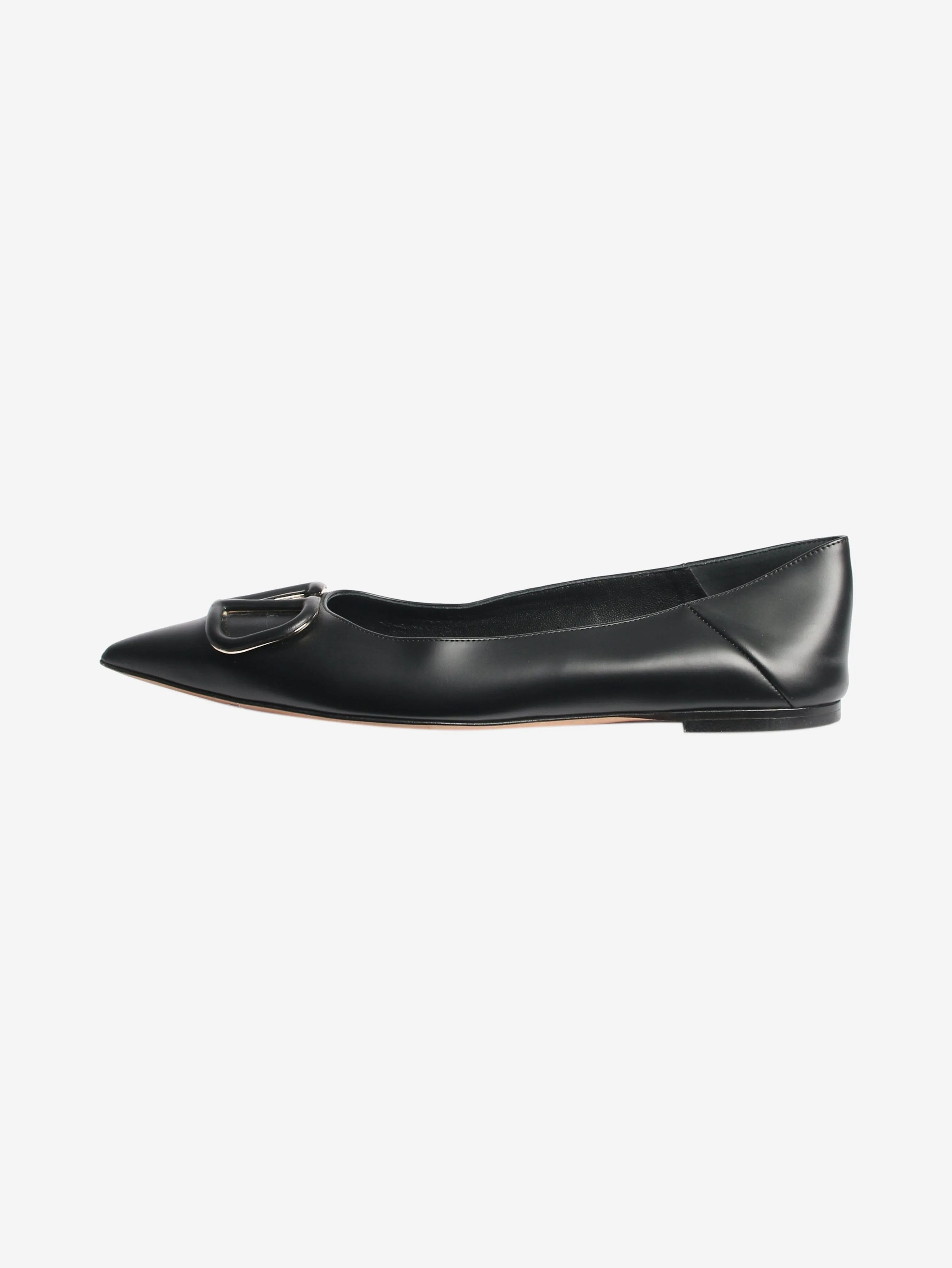 Black vlogo leather flat shoes - size EU 37