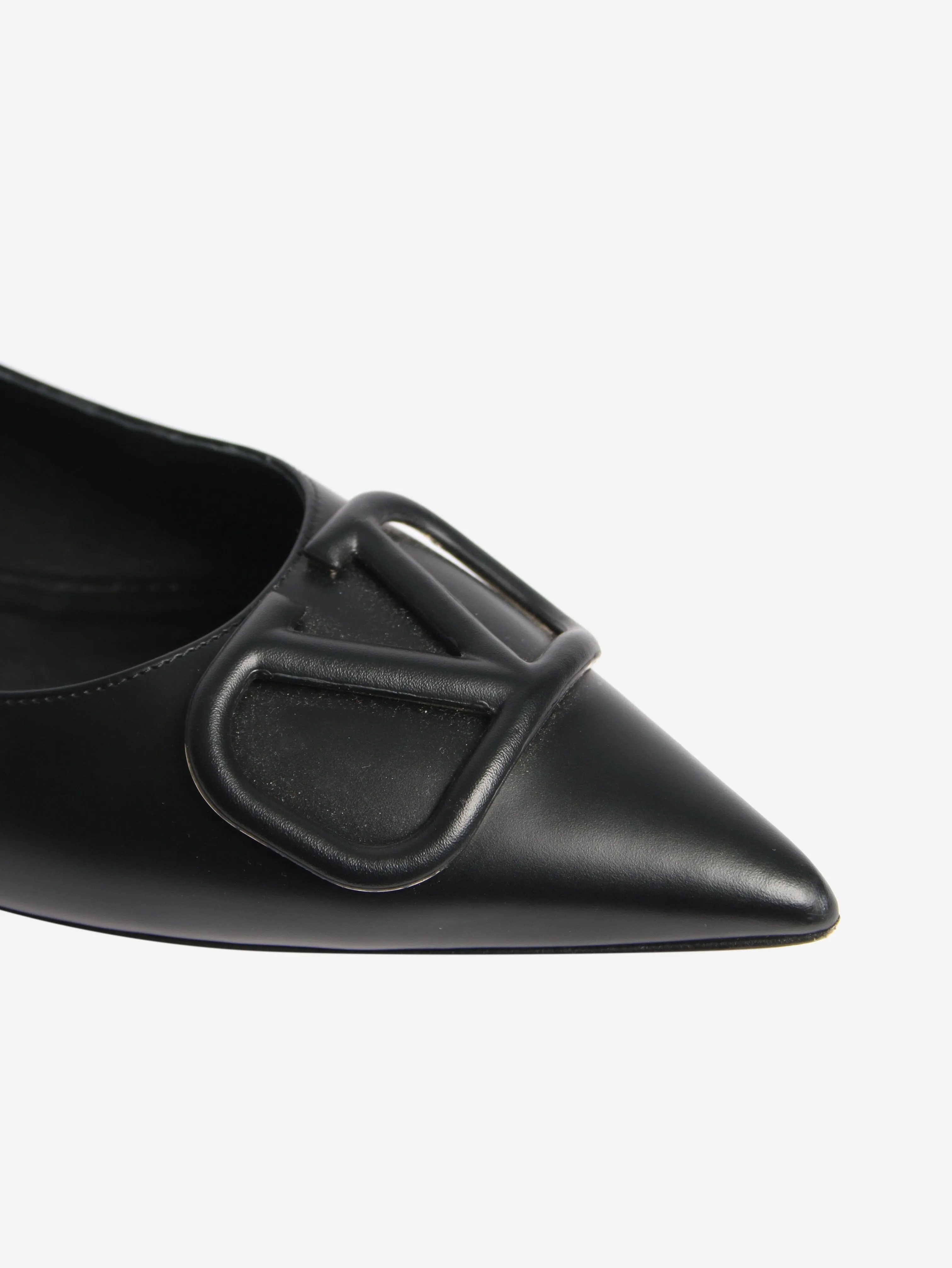 Black vlogo leather flat shoes - size EU 37