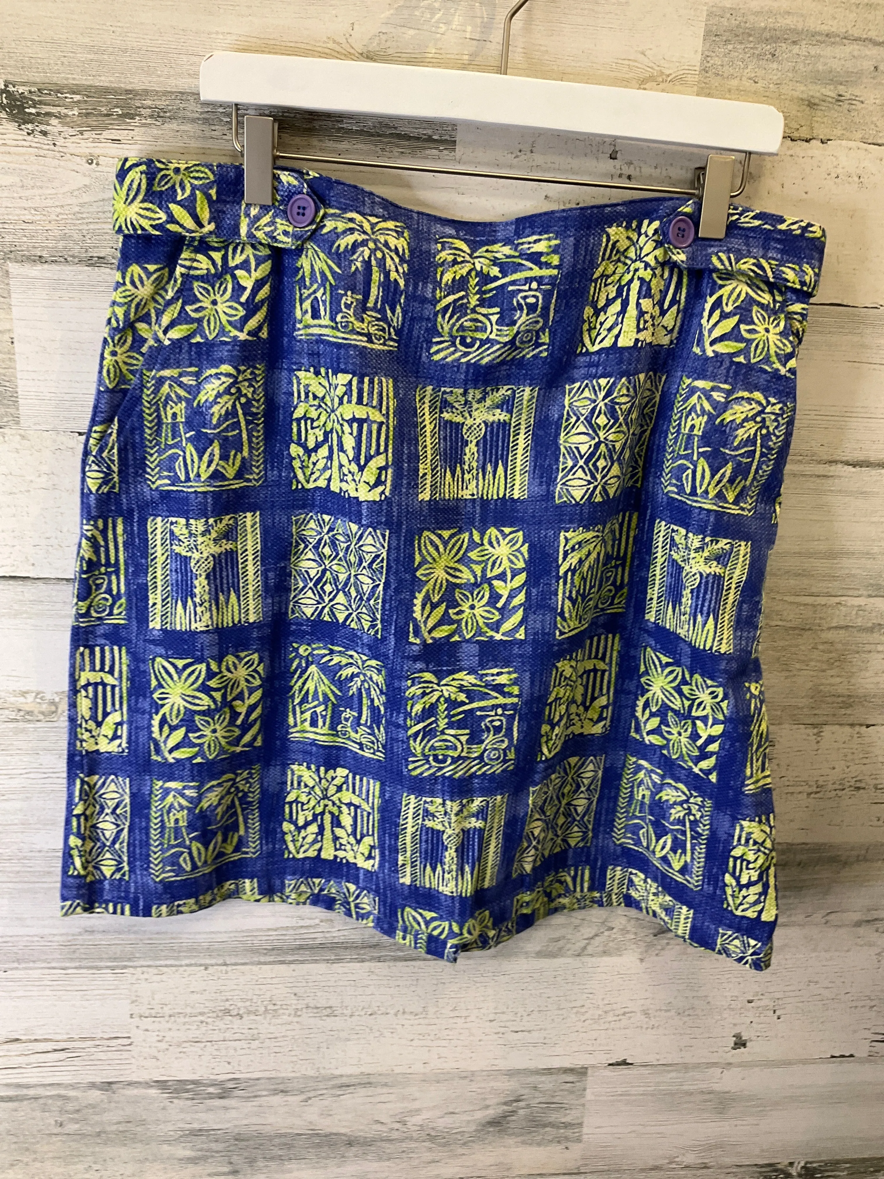 Blue & Yellow Skirt Mini & Short Clothes Mentor, Size 16