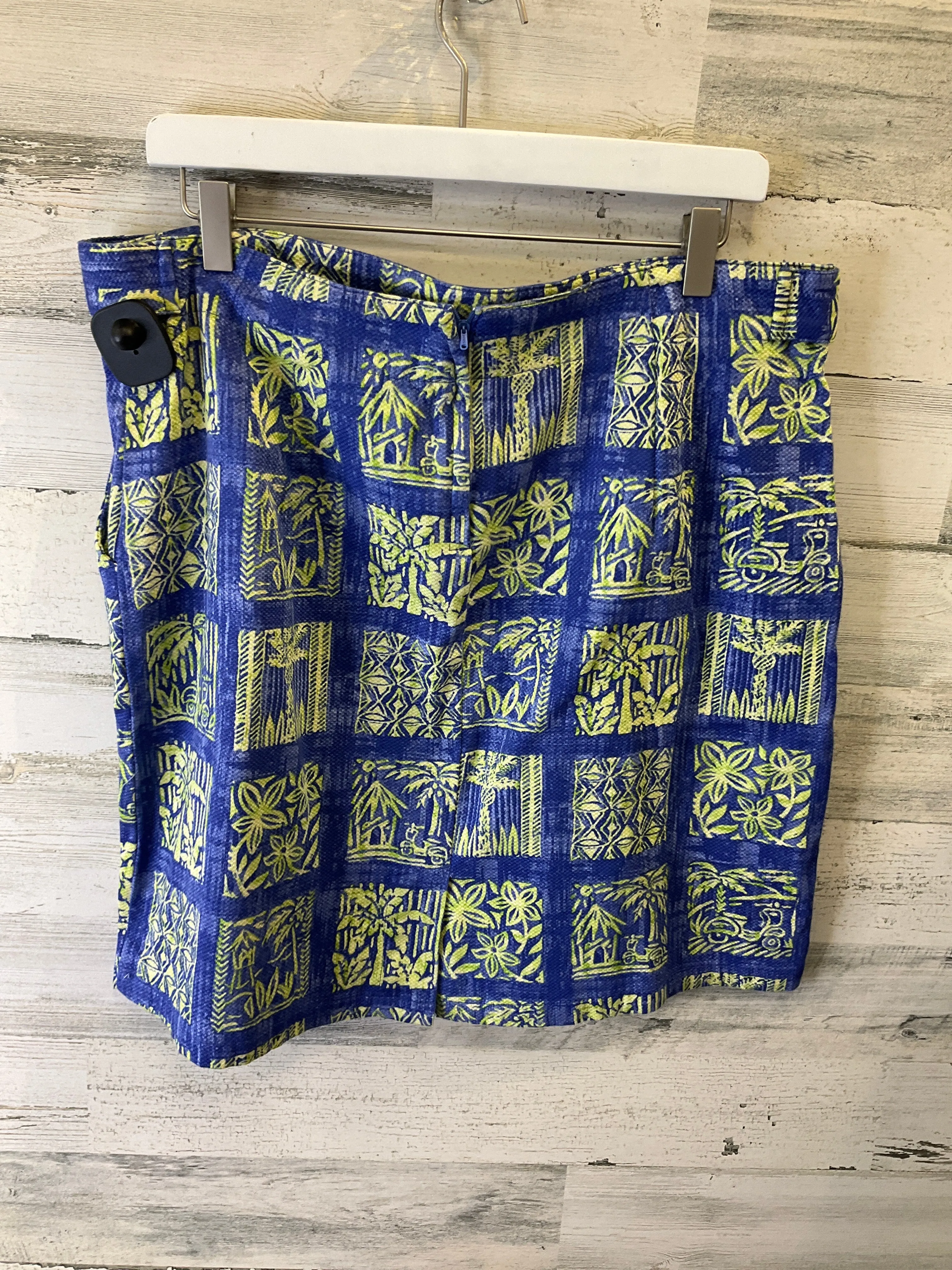 Blue & Yellow Skirt Mini & Short Clothes Mentor, Size 16