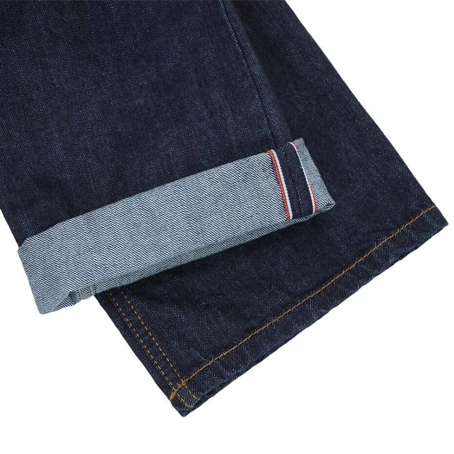 Blue Selvedge Straight Rockstud Denim Jeans