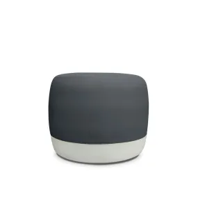 Chrome Faux Leather Ottoman by Zest Livings