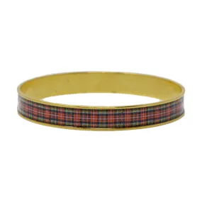 Classic Red Plaid Bangle Bracelet