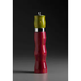 Combination in Ruby, Orange, Lime and Yellow Wooden Salt and Pepper Mill Grinder Shaker by Robert Wilhelm of Raw Design