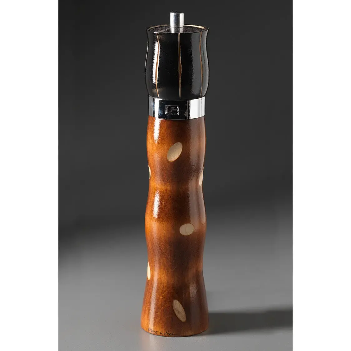 Combo C-12 in Brown, Beige, and Black Wooden Salt and Pepper Mill Grinder Shaker by Robert Wilhelm of Raw Design