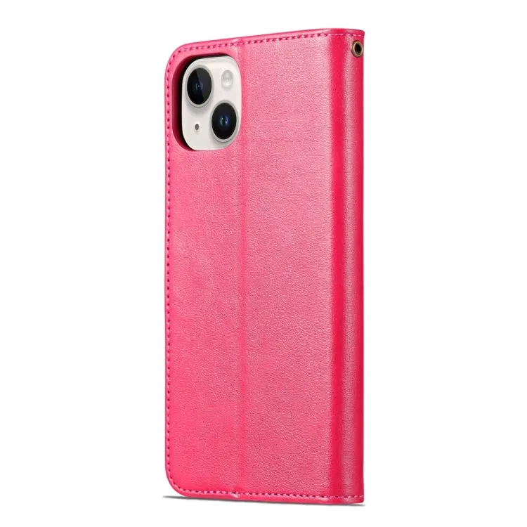 Compatible with iPhone 15, Red Sheepskin Texture Flip Leather Phone Case by AZNS - Stylish PU leather & TPU material, holder feature for hands-free viewing, card slots & wallet for convenience