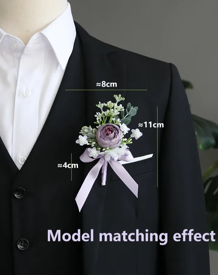 Corsages Purple Series for Wedding Party Proposal Decor