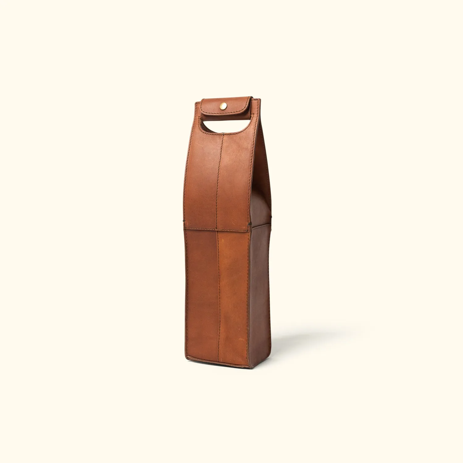 Denver Leather Wine Tote - Single | Autumn Brown