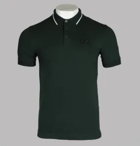 EA7 S/S Tipped Collar Polo Shirt Dark Green