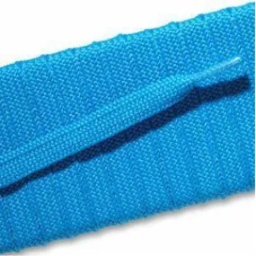 Fashion Athletic Flat Laces Custom Length with Tip - Neon Blue (1 Pair Pack) Shoelaces