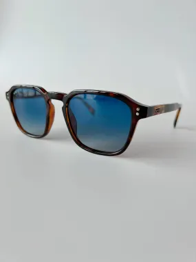 Francis Sunglasses WMP - Brown Tortoise/Gradient Blue Lense