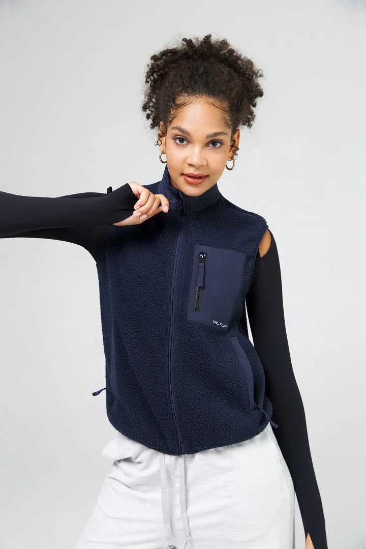 Full-zip Polar Fleece Vest with Pockets