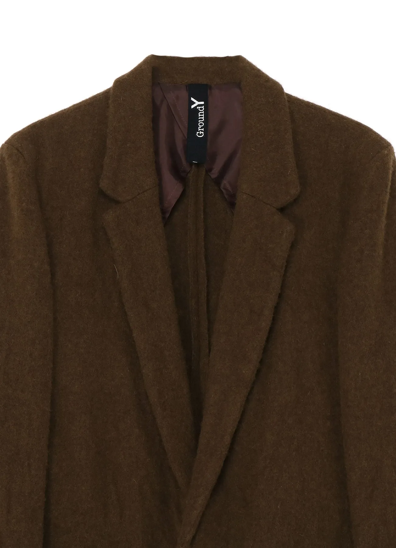 FULLING WOOL SERGE 1 BUTTON LONG JACKET