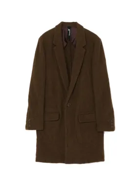 FULLING WOOL SERGE 1 BUTTON LONG JACKET