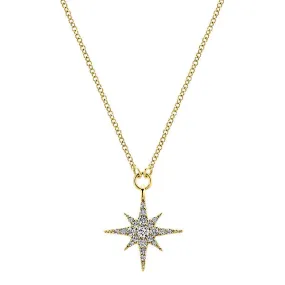 Gabriel & Co. Yellow Diamond Starburst Pendant Necklace