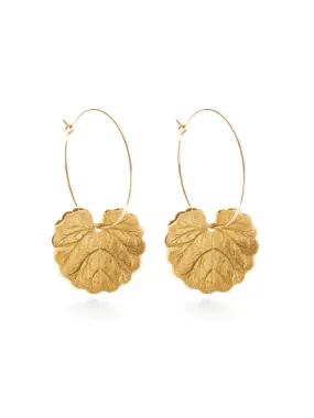 Geranium Leaf Hoop Earrings by Amano Studio