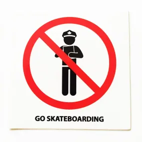 GO SKATEBOARDING Skateboard Sticker from Thank You Skateboards - 7.5cm across approx